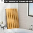 thumbnail image 4 of Bambloom Bamboo Bath Mat,Non-Slip Shower Mat for Bathroom,21x14in,Natural, 4 of 10
