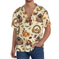 thumbnail image 3 of Fotbe Autumn Vintage print Short Sleeve Button Down Shirts for Men Casual Summer Beach Wrinkle Free Shirt-3X-Large, 3 of 7