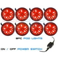 thumbnail image 2 of LEDGlow 8pc Red LED Pod Motorcycle Lighting Kit, 2 of 8