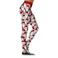 thumbnail image 2 of DYMADE Womens Christmas Workout Leggings Footless Fun Graphic Printed Cute Patterns Skinny Pants, 2 of 5