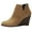 Brown, variant on Women's Wedge Booties Soft Vegan Suede Easy Slip-On Memory Foam Wide Widths Booties
