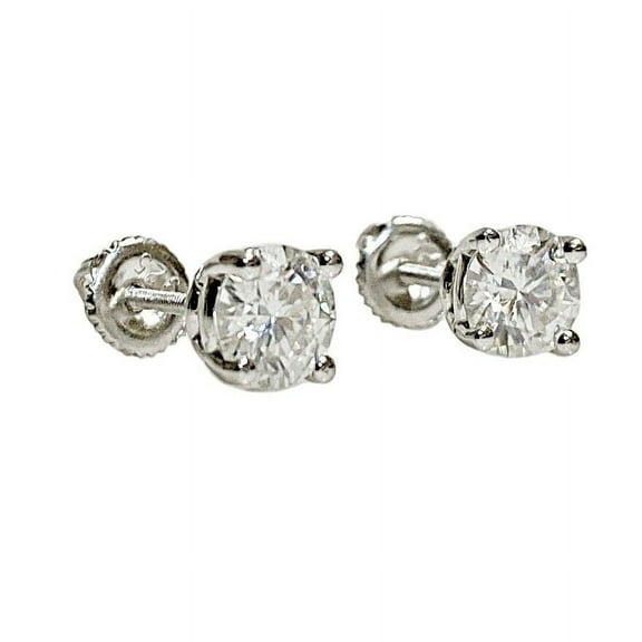 Stud Earrings 2CT TW Moissanite VVS1 Pass Diamond Tester Real Solid 925 Sterling Silver Round 6.5MM