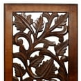 thumbnail image 3 of Benzara Mango Wood Wall Panel Hand Crafted with Leaves and Scroll Work Motif, Brown, 3 of 7