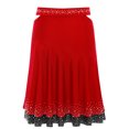 thumbnail image 4 of Zaldita Aislor Womens Latin Salsa Tango Dance Skirt Shinny Rhinestones Ruffled Skirt Red XL, 4 of 5