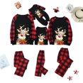 thumbnail image 4 of Conjuntos de pijamas familiares a juego, pijama navideño de manga larga y pantalones a cuadros de Papá Noel, ropa de dormir para vacaciones Xemadio WRMH-1544-9, 4 of 7