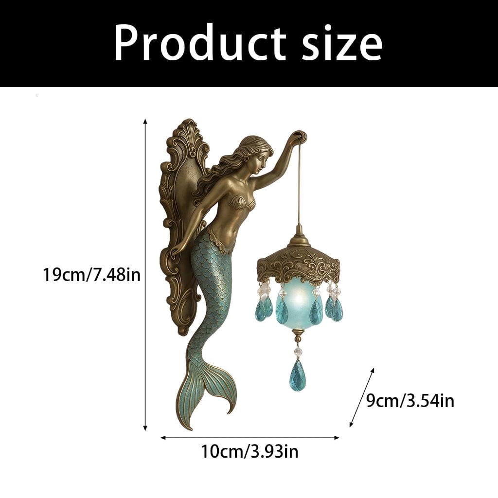 SDFGTstore mermaids Sculpture Night Light Elegant Base Background Light Bedroom Bedside Lamp Decoration for Bedroom Living Room