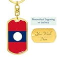 thumbnail image 3 of Laos Flag Keychain Dog Tag Stainless Steel or 18k Gold, 3 of 8