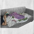 thumbnail image 5 of Flowers Insects Soft Flannel Fleece Blanket, Watercolor Illustration of Hydrangea Leaves and Butterflies, Cozy Plush for Indoor and Outdoor Use, 70" x 90", Peacock Green Multicolor, by Ambesonne, 5 of 5