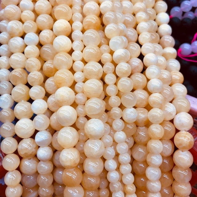 Nvzi Cuentas sueltas amarillas de 10 mm, cuentas semiacabadas, cuentas redondas, pulsera tejida, accesorios para collar