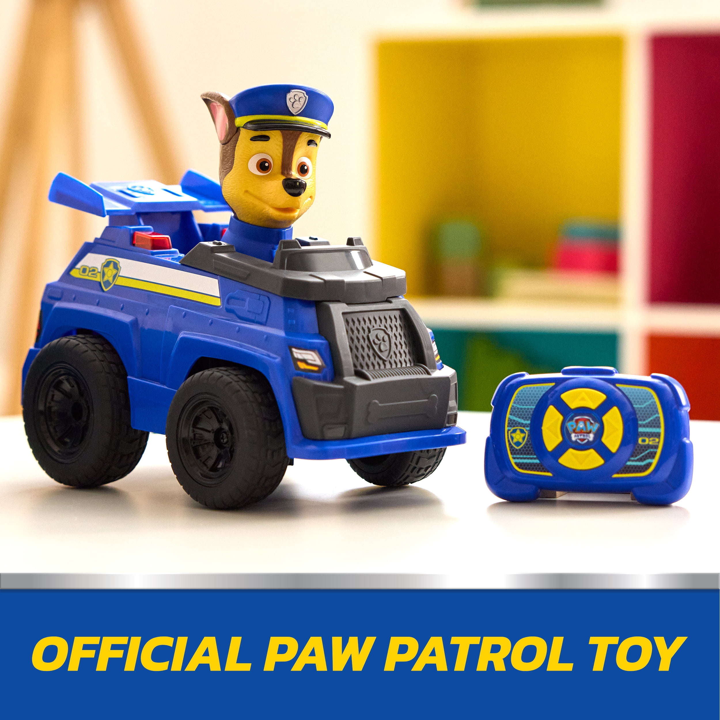 PAW Patrol Chase RC Action Cruiser, Remote Control Car with LED Lights & Easy-Steer Controller, Pretend Play Kids Toys for Boys & Girls Ages 3 and Up, PAW Patrol Chase RC Action Cruiser, Remote Control Car with LED Lights & Easy-Steer Controller, Pretend Play Kids Toys for Boys & Girls Ages 3 and Up