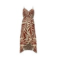 thumbnail image 1 of Ropa Playa Ocean Pacific para Mujer Vestido Largo Olanes Cuello V Sin Manga Elastico Hojas Cafe Talla EG, 1 of 4