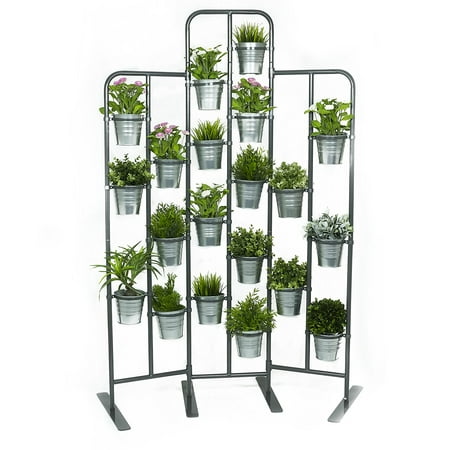 Tall Metal Plant Planter Stand 20 Tiers Display Plants Indoor or Outdoors on a Balcony Patio Garden or Use as a Room Divider or Vertical Garden Inside Your Home Urban Gardening (Dark