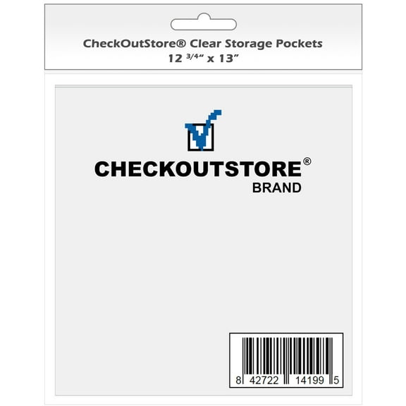 200 CheckOutStore Cardstock Clear Storage Pockets No Flap (12 3/4 x 13)