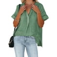 thumbnail image 5 of hirigin Women Short Sleeve T-shirts Solid Color/ Printed Summer V-neck Loose Casual Tops Blouse Streetwear, 5 of 9