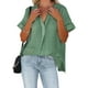 thumbnail image 5 of VISgogo, camisetas de manga corta para mujer, Color sólido/estampado, verano, cuello en V, blusas casuales sueltas, blusa, ropa de calle VISgogo moda, 5 of 9