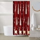 thumbnail image 5 of Cortina de ducha con estampado digital navideño, impermeable, resistente al moho, de poliéster, incluye ganchos, ideal para la decoración del baño., 5 of 6