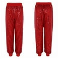 thumbnail image 4 of Aislor Women's Sequins Hip Hop Dance Harem Pants Night Club Elastic High Waist Long Trousers Red XXL/3XL(4XL), 4 of 7