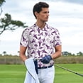 thumbnail image 3 of Fuzoiu Violets Flowers Print Men's Polo Shirts Short Sleeve,Golf Shirts for Men,Mens Golf Shirt Moisture Wicking Quick-Dry-Small, 3 of 6