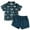 Navy, variant on Wancir Boy's Two Piece Outfits Tropical Print Short Sleeve T Shirt and Shorts Set