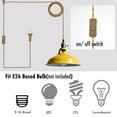 thumbnail image 5 of Claxy Yellow Plug in Pendant Light Barn Style Swag Hanging Lamp, 5 of 7