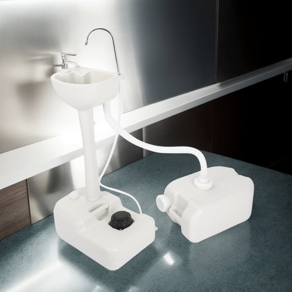 Portable Outdoor Hand Sink with 24L Recovery Tank, HDPE Removable Wash Station for Camping, Worksite, Boating & Events