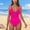Hot Pink, variant on SEMPAI One Piece Swimsuit for Women Ruched V Neck Belly Control Bathing Suits Cross Back Sexy Swimwear
