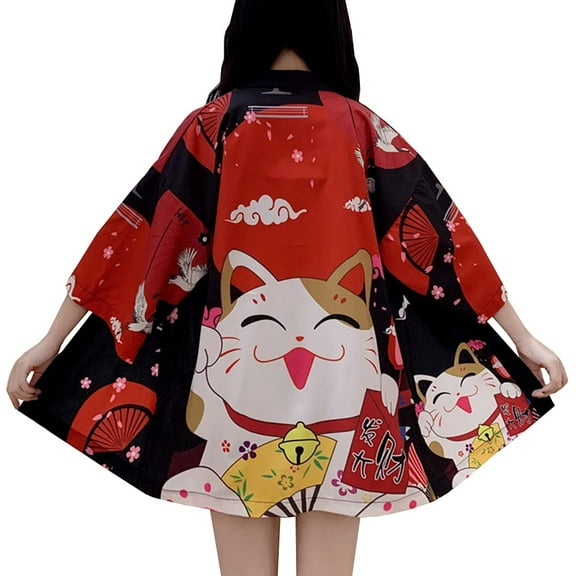 HAORUN Women Kimono Coat Japanese Cardigan Yukata Tops Bathrobe Blouse Outwear Loose Summer