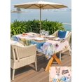 thumbnail image 4 of Happy Easter Outdoor Tablecloth - 60x120 Inch Rectangle Dining Table Cover, Spring Watercolor Bunny Eggs Flowers Pink Waterproof Outdoor Table Cloth with Umbrella Hole & Zipper for Picnic/Patio/Party, 4 of 7