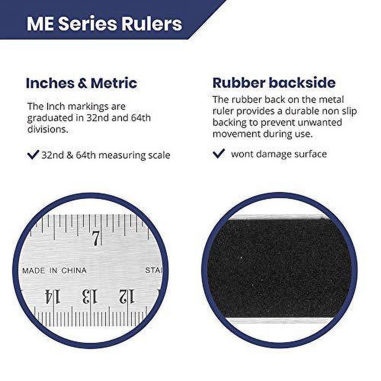 Engineer Ruler Pacific Arc Stainless Steel Ruler - 2 Pack, 12 Inch With ...