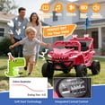 thumbnail image 5 of 12V Dinosaur Kids Ride On Car, 2 Seater Power Ride On Toy for Kids with Remote Control, Bluetooth, USB, 4 Wheel Suspension, Dinosaur Electric Toy Car for Boys and Girls Ages 2-4, Pink, 5 of 8