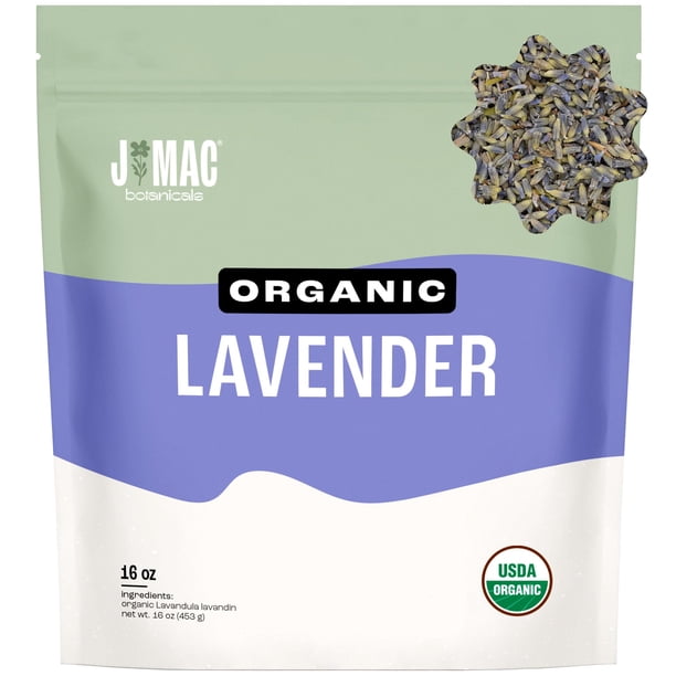 Capullos de lavanda orgánica Tea J MAC BOTANICALS, 453 g, a granel