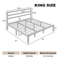 thumbnail image 4 of E-motie King Size Metal Platform Bed Frame with Headboard, Heavy Duty Metal Slat Mattress Foundation, Easy Assembly, No Box Spring Needed, White, 4 of 8