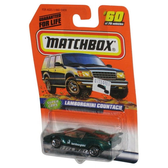 Matchbox Super Cars (1997) Green Lamborghini Countach Car #60/75