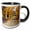 Black/White, variant on 3drose, Usa, Vermont, Ryegate Corner. a Tree-lined Road - Us46 Rer0008 - Ric Ergenbright, 11oz Two-tone Blue Mug