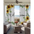 thumbnail image 6 of Yellow Sunflowers Kitchen Curtains Summer Floral Eucalyptus Leaves Striped Cafe Short Curtains for Bathroom Blackout Window Curtain Small Window Treatment Drapes for Bedroom Living Room 52"x45"x2, 6 of 9