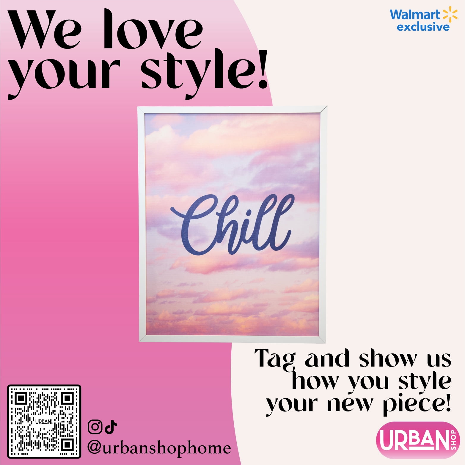 Urban Shop Chill Canvas Wall Art, 20" H x 16" W