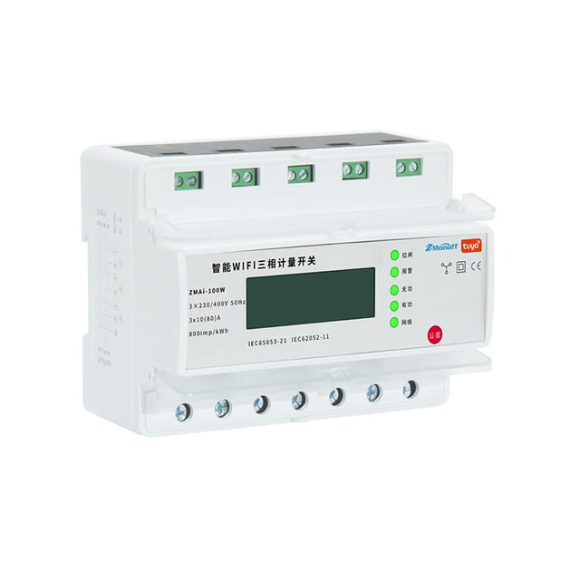 Graflsoa Compteur d'Énergie Intelligent WiFi-Enabled Tuya avec Écran LCD pour Applications de Location Prépayées en Trois Phases