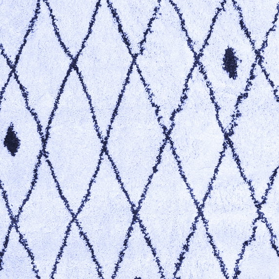 Ahgly Company Machine Washable Indoor Square Solid Blue Modern Area Rugs, 8' Square