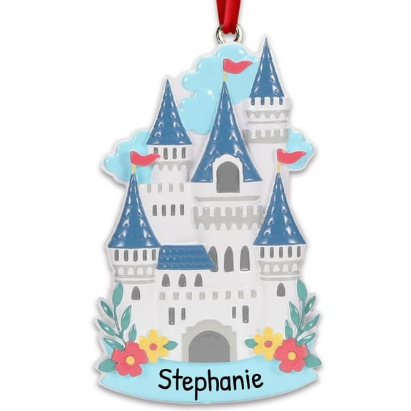 Personalized Blue Castle Ornament 2024 - Princess Castle Playhouse Bluey Ornaments Baby Blue Christmas Decorations Toddler Ornaments for Christmas Tree Toddler Christmas Ornaments by Elves