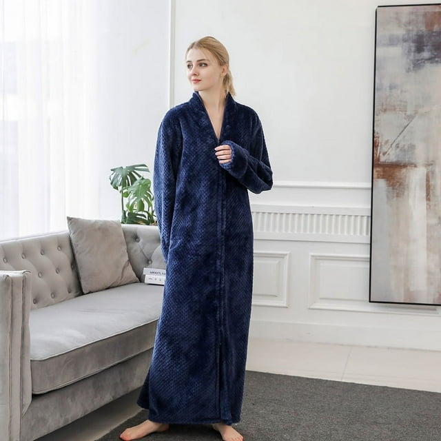 Camisón de franela de otoño e invierno para mujer, camisón de cuadros de piña alargado y grueso, bata de baño para pareja, pijamas para hombre, ropa de casa