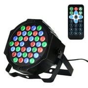 Simzone Dj Lights, 36 LED Par Lights Stage Lights with Sound Activated Remote Control & DMX Control, Stage Lighting Uplights for Wedding Club Music Show Christmas Holiday Party Lighting - 1 Pack