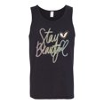 thumbnail image 2 of Stay Beautiful Positivity Quote Saying Pop Culture Mens Graphic Tank Top, Black, Small, 2 of 3