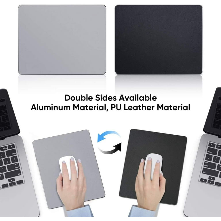  HONKID Metal Aluminum Mouse Pad, Office and Gaming Thin Hard Mouse  Mat Double Sided Waterproof Fast and Accurate Control Mousepad for Laptop,  Computer and PC,9.05x7.08, Silver : Office Products