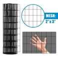 thumbnail image 4 of Fencer Wire Vinyl Coated 16 Gauge Welded Fence Wire Roll, Mesh Size 2-Inch x 3-Inch, Black Metal Garden Fencing Wire Grid Hardware Cloth, Multiple Use for Home Improvement, 4 of 9