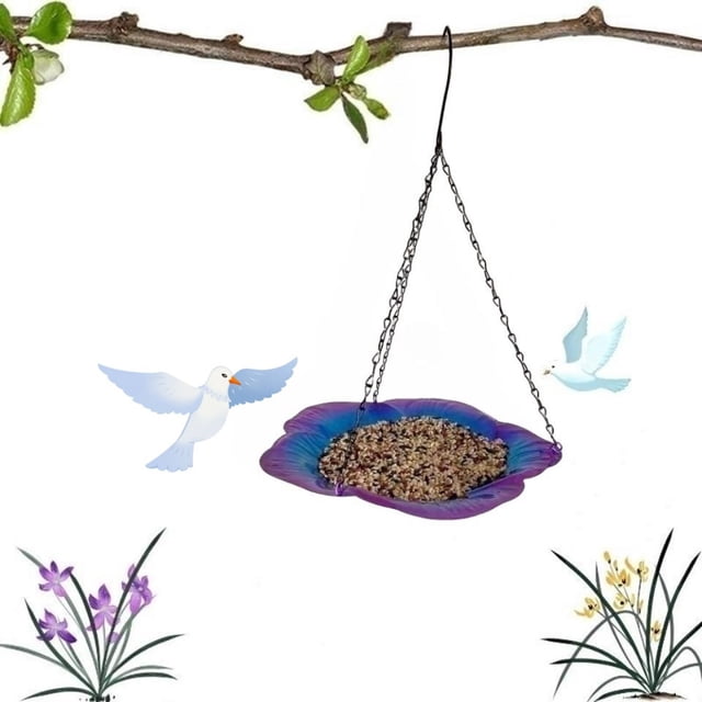 Sentmoon Hanging Bird Feeder Bird Feeder Hanging For Garden Yard Outside Hanging Bird Feeder Tray - Metal Mesh Platform Feeders For Birds Bird Feeders for Outdoors Up to 50% Off
