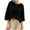 Black, variant on Cotton Linen Tops for Women 3/4 Length Sleeve T-Shirt Button Down Crew Neck Shirts Fashion Lightweight Blouses Casual Jacquard Boho Tops Spring Summet Tops Women 2026