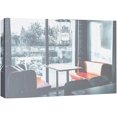 thumbnail image 3 of PixonSign Canvas Print Wall Art Orange Seats in Restaurant Places Cities Photography Realism Modern Scenic Relax/Calm Blue Duotone for Living Room, Bedroom, Office - 12"x18", 3 of 5