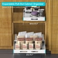 thumbnail image 2 of STORKING Expandable Pull Out Cabinet Organizer 21" Deep, White Adhesive Pull Out Drawers for Cabinets 12.6"W - 20.5"W, No Drill Expandablet Drawer for Kitchen, Pantry, Bathroom, 2 of 6