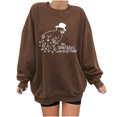 thumbnail image 2 of Mode Pull-Over à Col Rond Imprimé pour Femmes Manches Longues Blouse Confortable Chandail en Molleton, 2 of 4