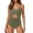 Green, variant on One Piece Swimsuit for Women Cutout High Waisted Bathing Suit Wrap Tie Back Monokini Tummy Control Performance Swimwear